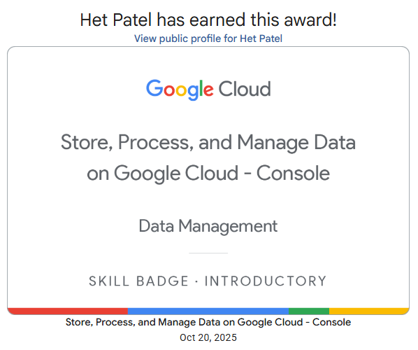 Manage Data Badge
